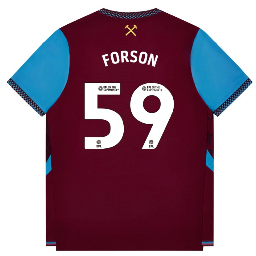 Danxen Heren Keenan Forson #59 Bordeaux Korenbloemblauw Thuisshirt Thuistenue 2026/27 T-Shirt