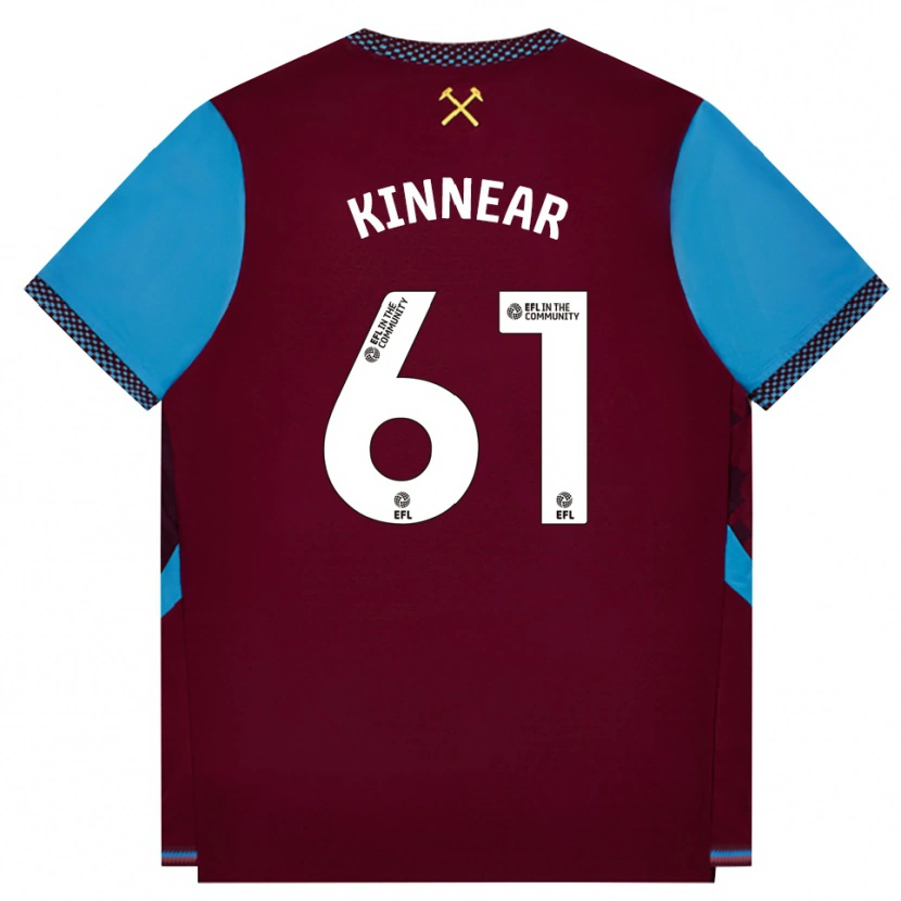 Danxen Heren Brian Kinnear #61 Bordeaux Korenbloemblauw Thuisshirt Thuistenue 2026/27 T-Shirt