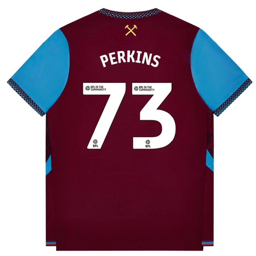 Danxen Heren Vinnie Perkins #73 Bordeaux Korenbloemblauw Thuisshirt Thuistenue 2026/27 T-Shirt