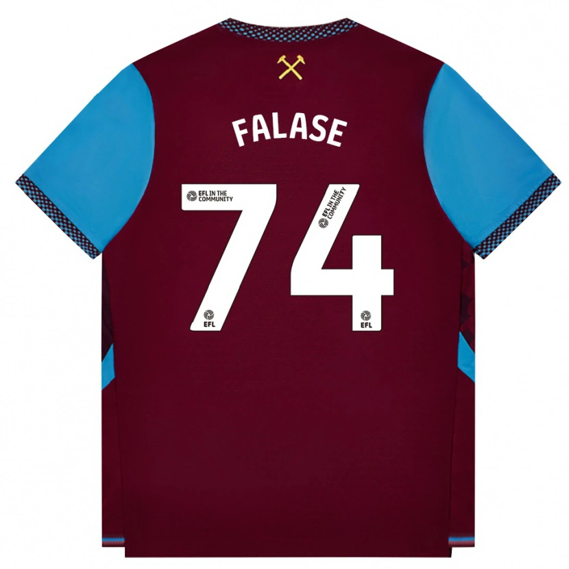 Danxen Heren Asher Falase #74 Bordeaux Korenbloemblauw Thuisshirt Thuistenue 2026/27 T-Shirt