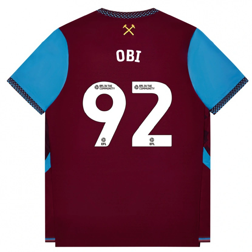 Danxen Heren Chuk Obi #92 Bordeaux Korenbloemblauw Thuisshirt Thuistenue 2026/27 T-Shirt