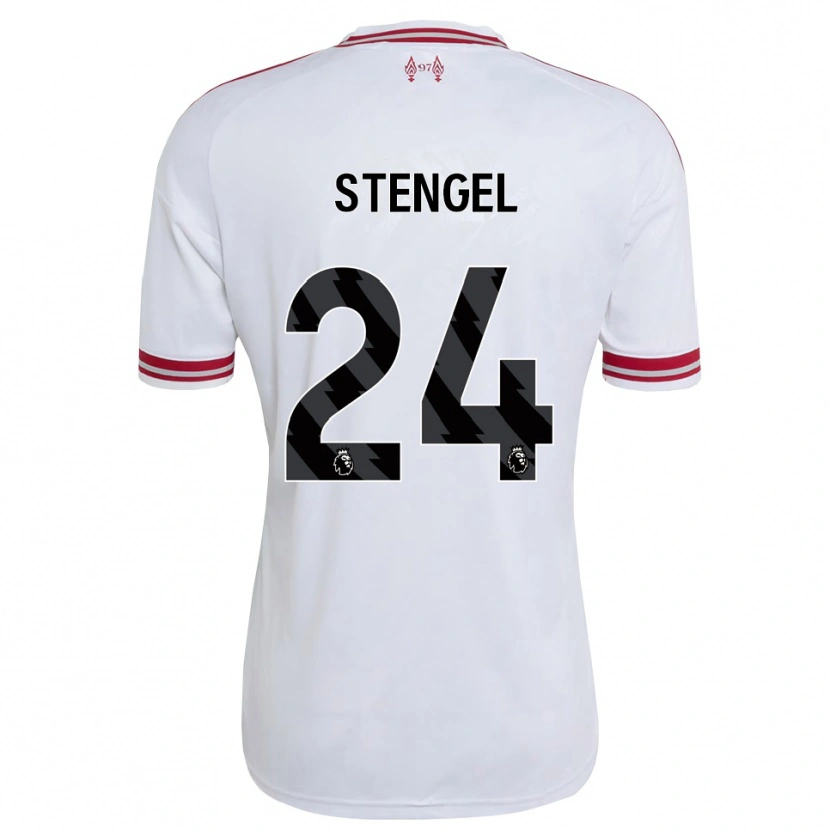 Danxen Heren Katie Stengel #24 Rood Wit Uitshirt Uittenue 2026/27 T-Shirt