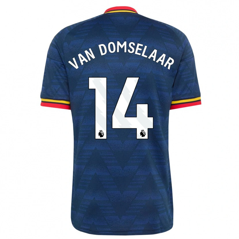 Danxen Heren Daphne Van Domselaar #14 Middernachtblauw Geel Rood Uitshirt Uittenue 2026/27 T-Shirt