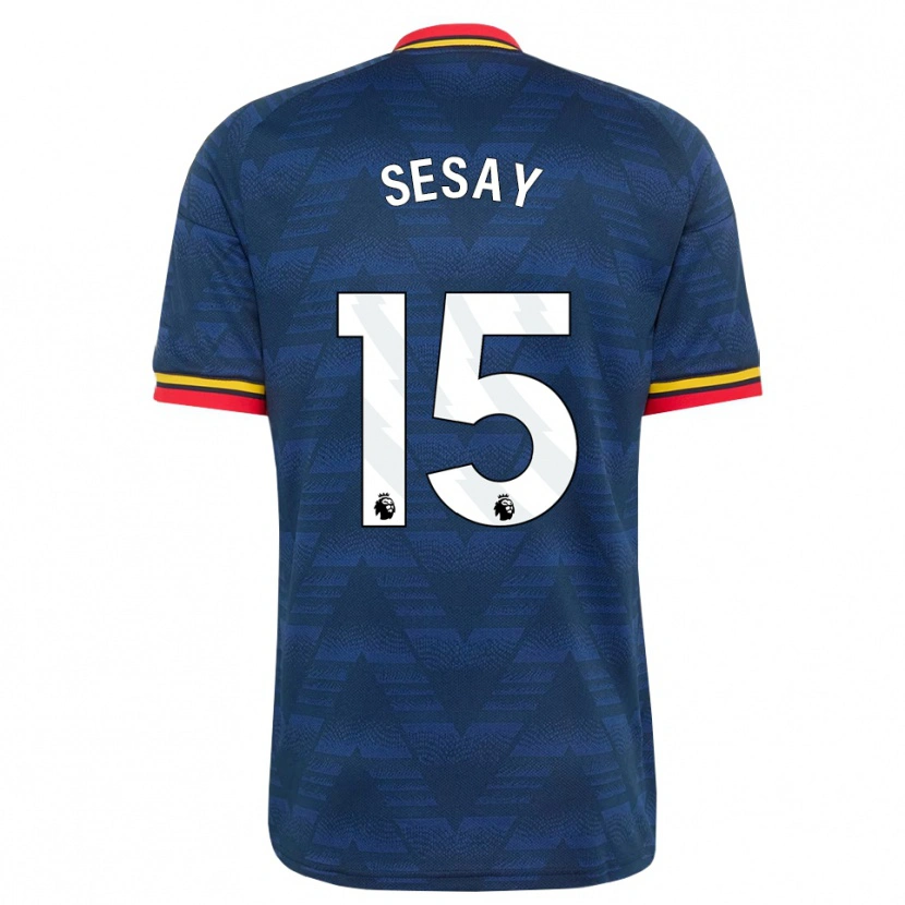Danxen Heren Joshua Sesay #15 Middernachtblauw Geel Rood Uitshirt Uittenue 2026/27 T-Shirt