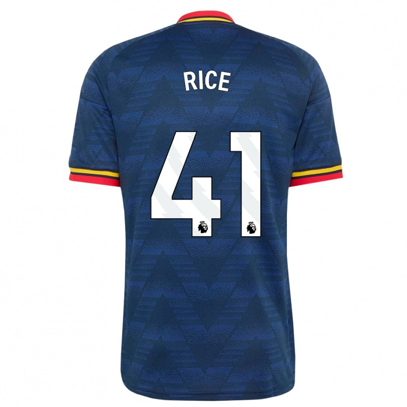 Danxen Heren Declan Rice #41 Middernachtblauw Geel Rood Uitshirt Uittenue 2026/27 T-Shirt