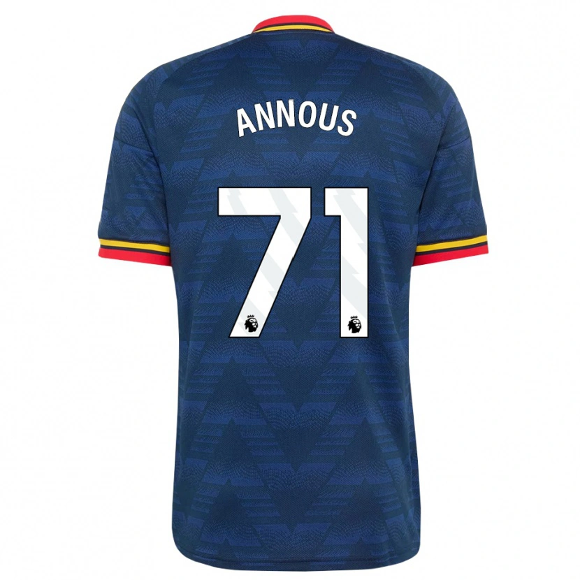Danxen Heren Andre Harriman-Annous #71 Middernachtblauw Geel Rood Uitshirt Uittenue 2026/27 T-Shirt