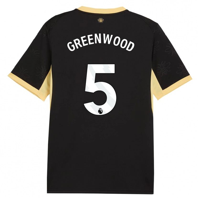 Danxen Heren Alex Greenwood #5 Zwart Geel Uitshirt Uittenue 2026/27 T-Shirt