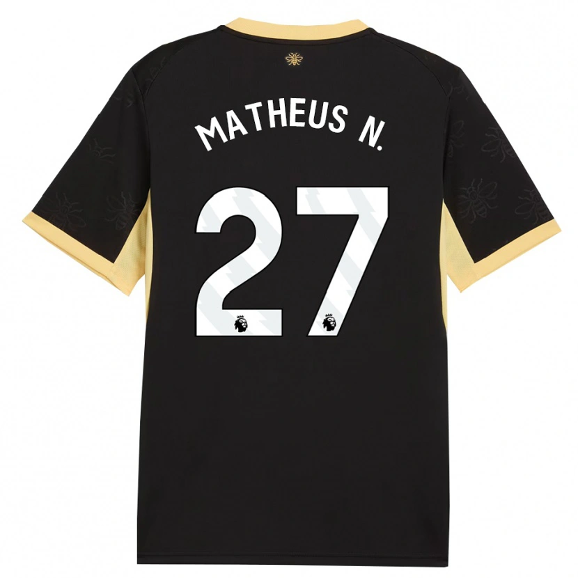 Danxen Heren Matheus Nunes #27 Zwart Geel Uitshirt Uittenue 2026/27 T-Shirt