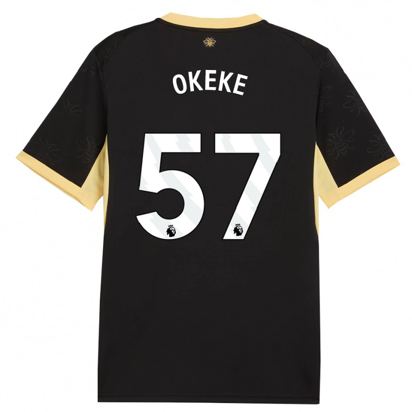 Danxen Heren Michael Okeke #57 Zwart Geel Uitshirt Uittenue 2026/27 T-Shirt