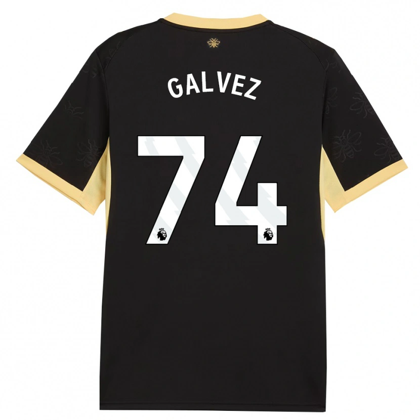 Danxen Heren Tomas Galvez #74 Zwart Geel Uitshirt Uittenue 2026/27 T-Shirt