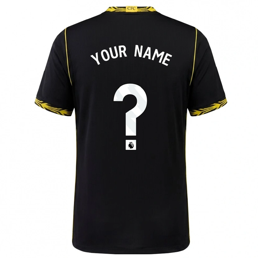 Danxen Heren Uw Naam #0 Zwart Geel Uitshirt Uittenue 2026/27 T-Shirt