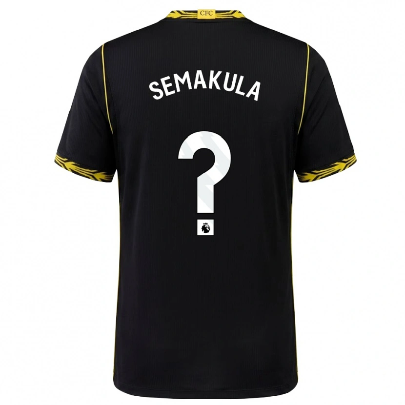 Danxen Heren Eliah Semakula #0 Zwart Geel Uitshirt Uittenue 2026/27 T-Shirt