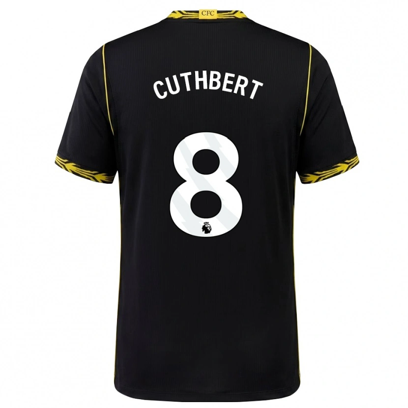 Danxen Heren Erin Cuthbert #8 Zwart Geel Uitshirt Uittenue 2026/27 T-Shirt