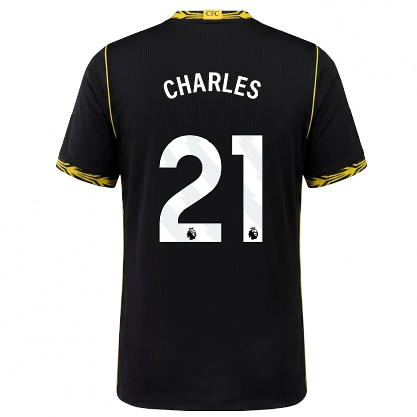 Danxen Heren Niamh Charles #21 Zwart Geel Uitshirt Uittenue 2026/27 T-Shirt