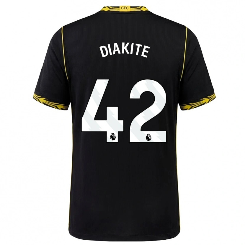 Danxen Heren Calvin Diakite #42 Zwart Geel Uitshirt Uittenue 2026/27 T-Shirt