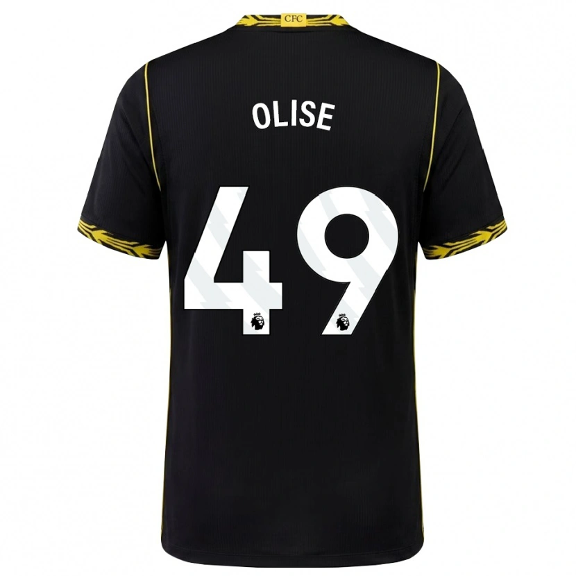 Danxen Heren Richard Olise #49 Zwart Geel Uitshirt Uittenue 2026/27 T-Shirt