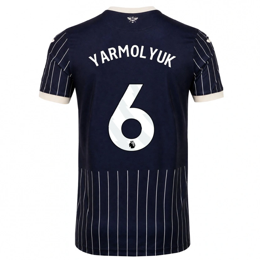 Danxen Heren Yegor Yarmolyuk #6 Zwart Wit Uitshirt Uittenue 2026/27 T-Shirt