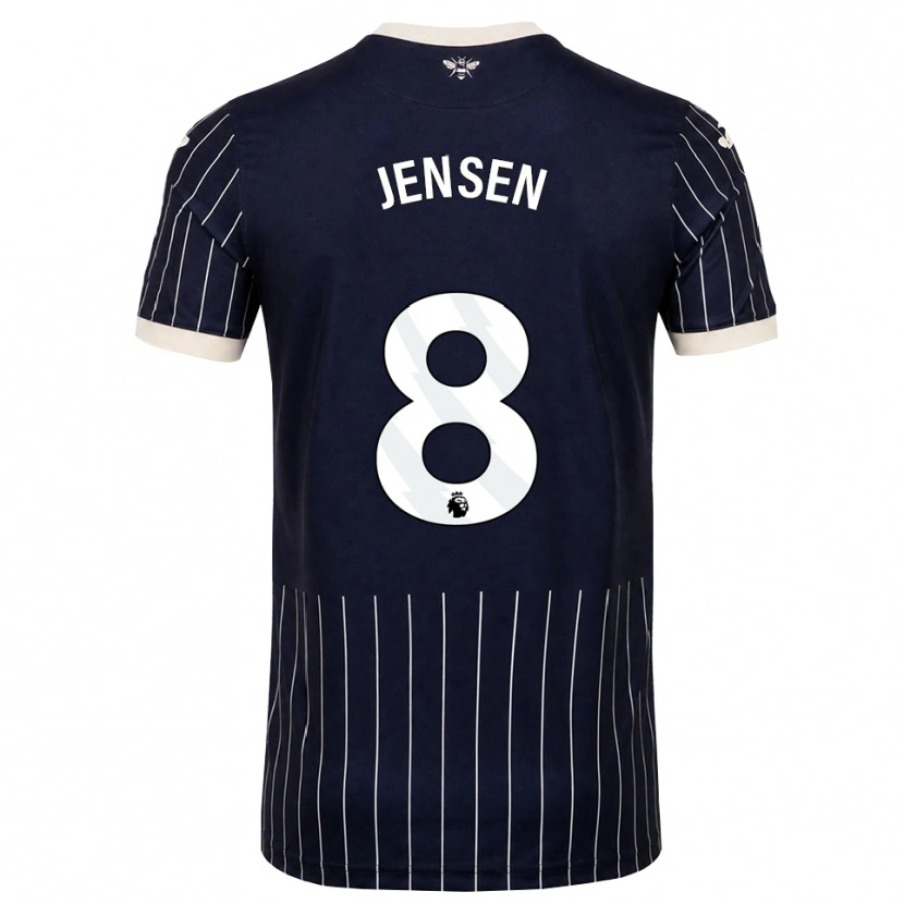Danxen Heren Mathias Jensen #8 Zwart Wit Uitshirt Uittenue 2026/27 T-Shirt