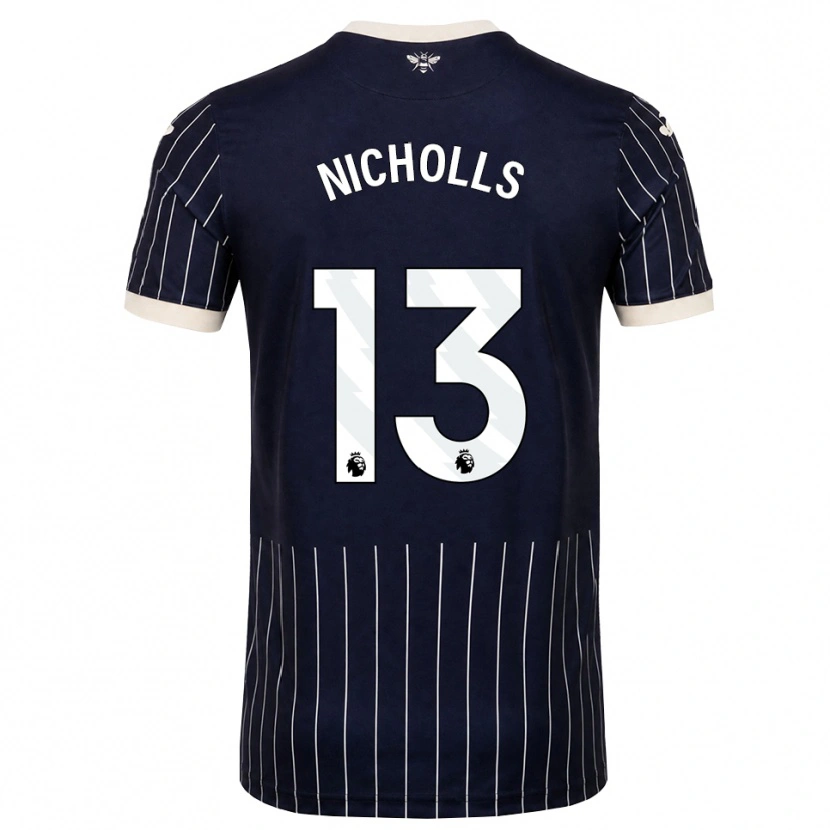 Danxen Heren Layton Nicholls #13 Zwart Wit Uitshirt Uittenue 2026/27 T-Shirt