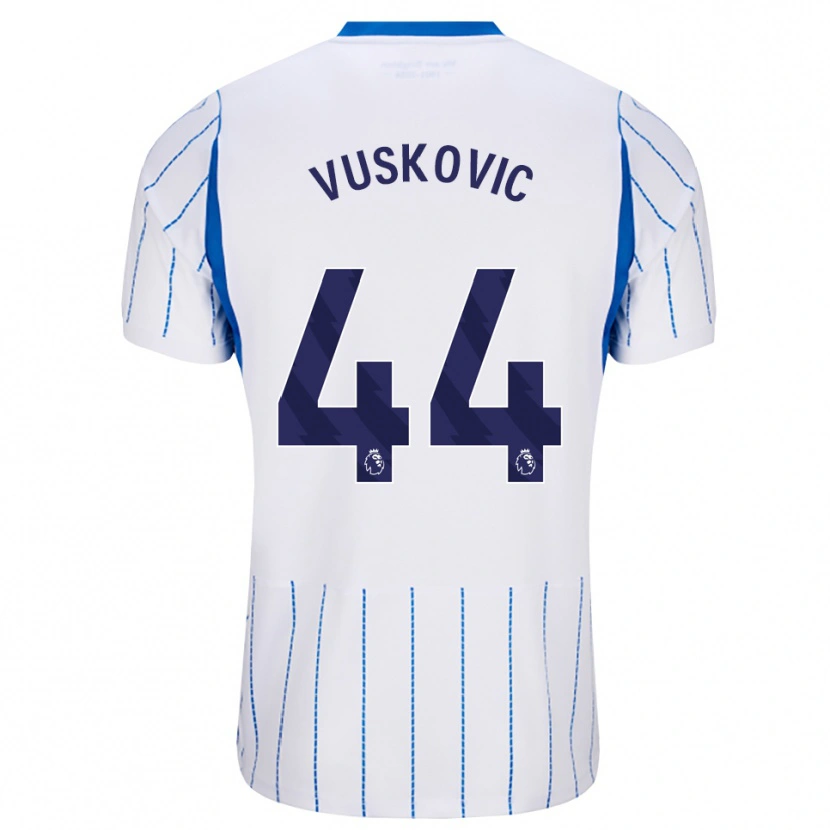 Danxen Heren Luka Vuskovic #44 Hemelsblauw Wit Uitshirt Uittenue 2026/27 T-Shirt