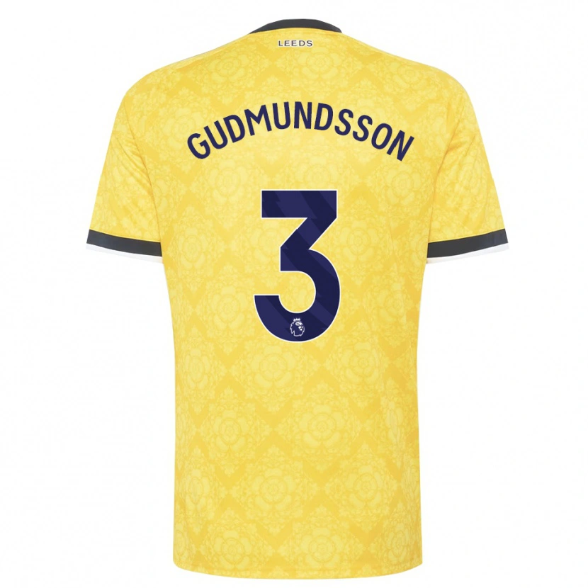 Danxen Heren Gabriel Gudmundsson #3 Geel Wit Zwart Uitshirt Uittenue 2026/27 T-Shirt