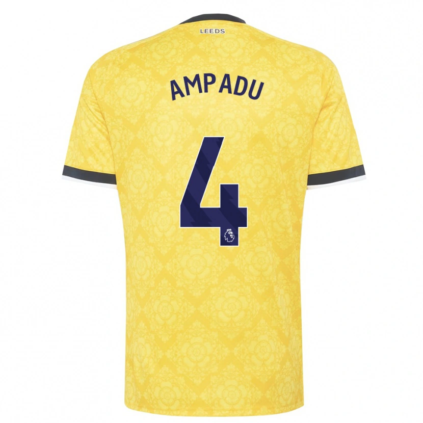 Danxen Heren Ethan Ampadu #4 Geel Wit Zwart Uitshirt Uittenue 2026/27 T-Shirt