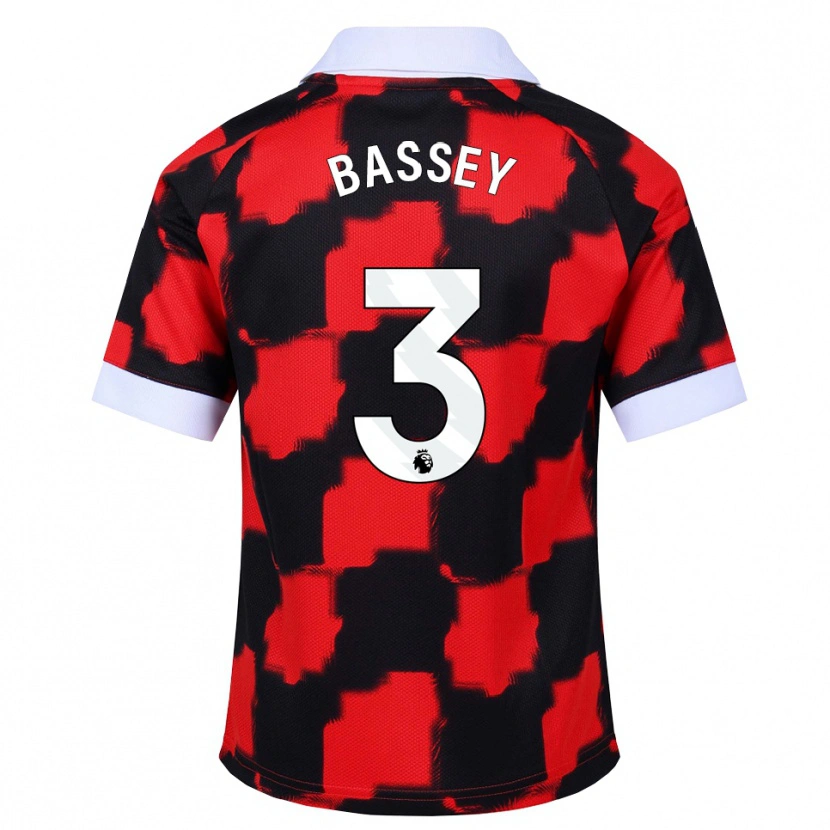 Danxen Heren Calvin Bassey #3 Rood Wit Zwart Uitshirt Uittenue 2026/27 T-Shirt