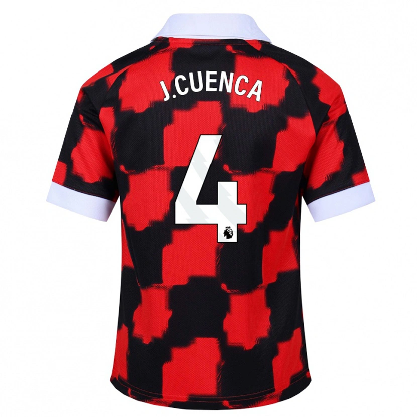 Danxen Heren Jorge Cuenca #4 Rood Wit Zwart Uitshirt Uittenue 2026/27 T-Shirt