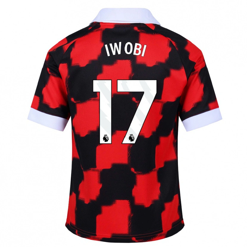 Danxen Heren Alex Iwobi #17 Rood Wit Zwart Uitshirt Uittenue 2026/27 T-Shirt