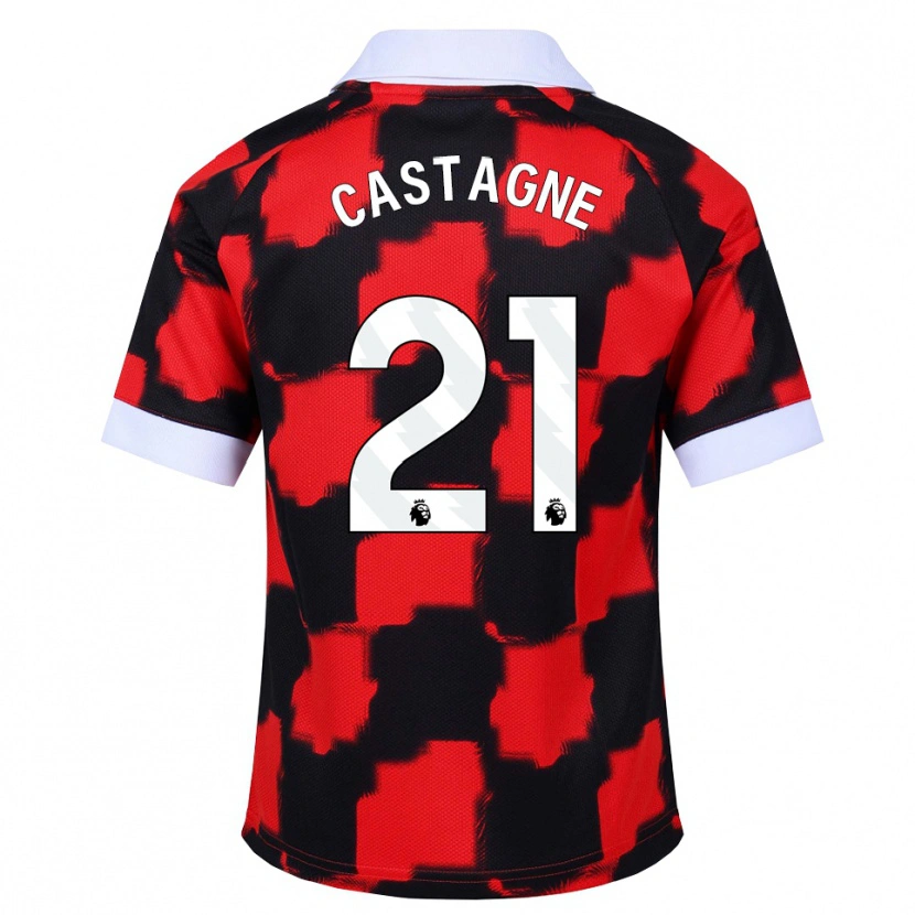 Danxen Heren Timothy Castagne #21 Rood Wit Zwart Uitshirt Uittenue 2026/27 T-Shirt