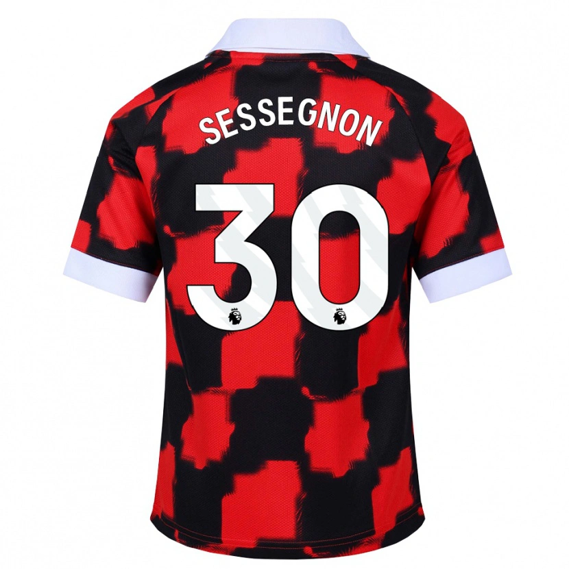 Danxen Heren Ryan Sessegnon #30 Rood Wit Zwart Uitshirt Uittenue 2026/27 T-Shirt