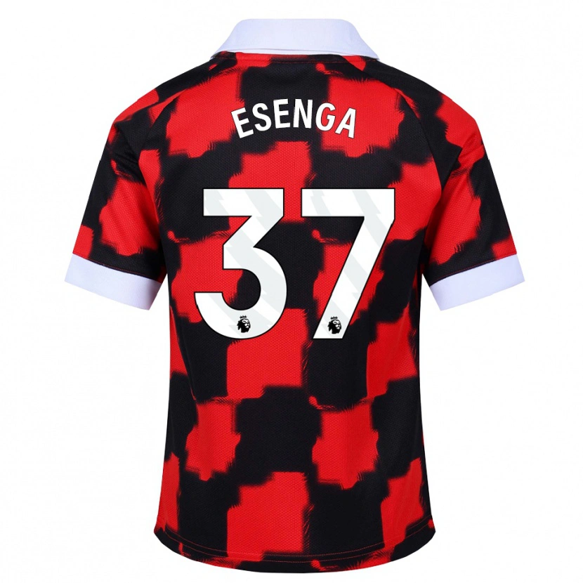 Danxen Heren Jonathan Esenga #37 Rood Wit Zwart Uitshirt Uittenue 2026/27 T-Shirt