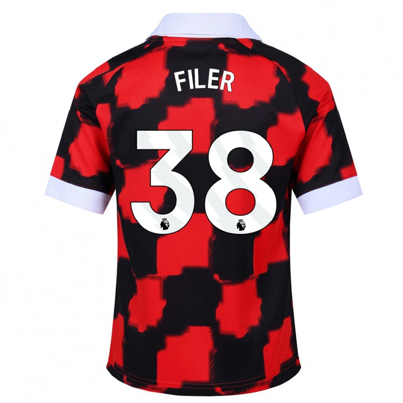 Danxen Heren Maddie Filer #38 Rood Wit Zwart Uitshirt Uittenue 2026/27 T-Shirt