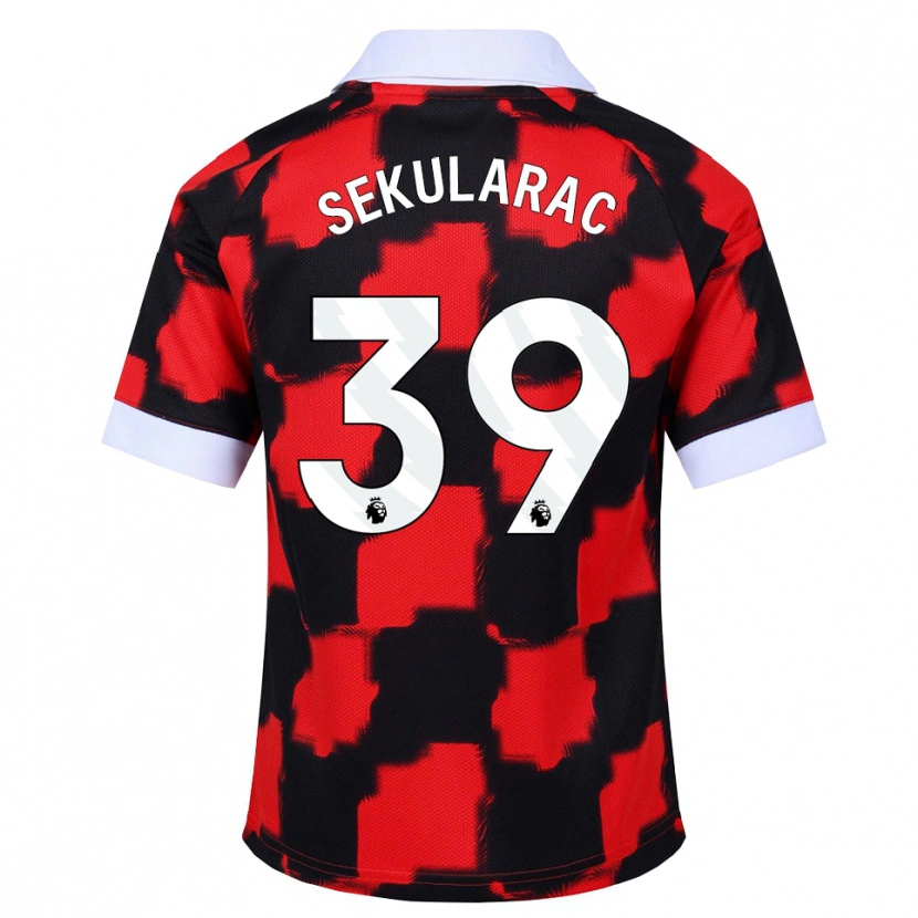 Danxen Heren Kristian Sekularac #39 Rood Wit Zwart Uitshirt Uittenue 2026/27 T-Shirt