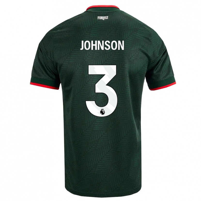 Danxen Heren Nat Johnson #3 Donkergroen Rood Uitshirt Uittenue 2026/27 T-Shirt