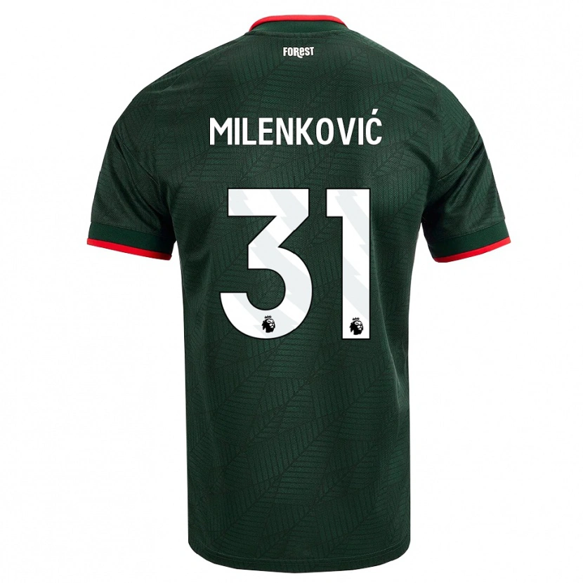 Danxen Heren Nikola Milenković #31 Donkergroen Rood Uitshirt Uittenue 2026/27 T-Shirt