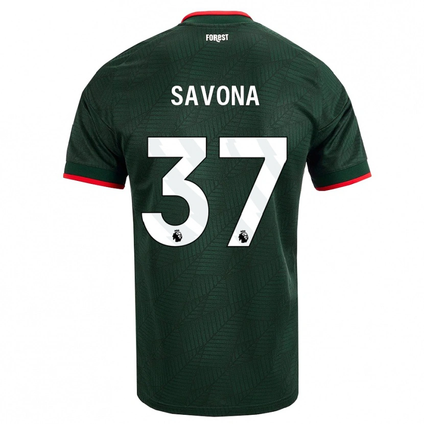 Danxen Heren Nicolò Savona #37 Donkergroen Rood Uitshirt Uittenue 2026/27 T-Shirt