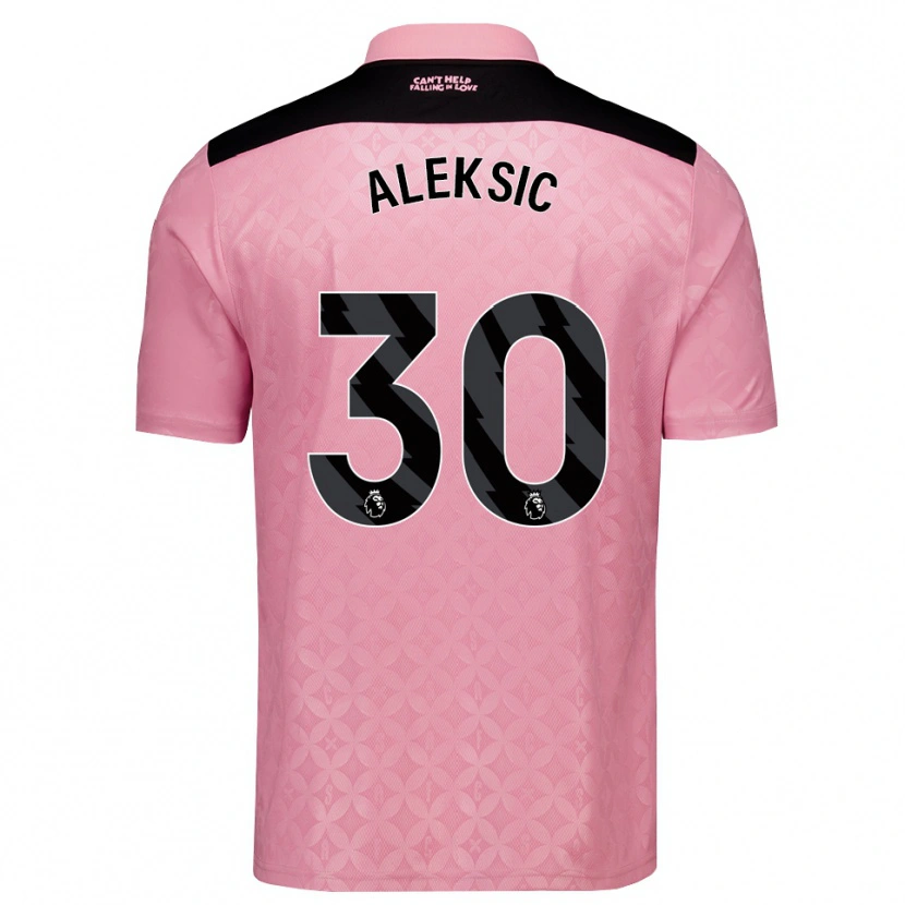 Danxen Heren Milan Aleksic #30 Lichtroze Zwart Uitshirt Uittenue 2026/27 T-Shirt