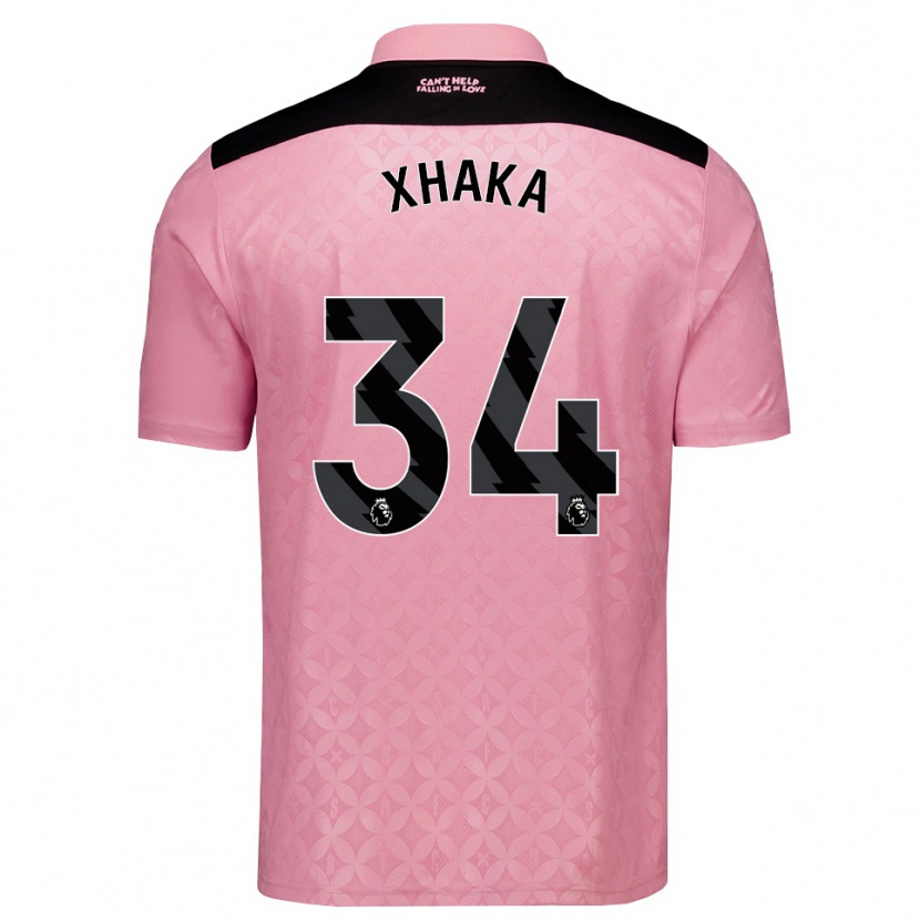 Danxen Heren Granit Xhaka #34 Lichtroze Zwart Uitshirt Uittenue 2026/27 T-Shirt