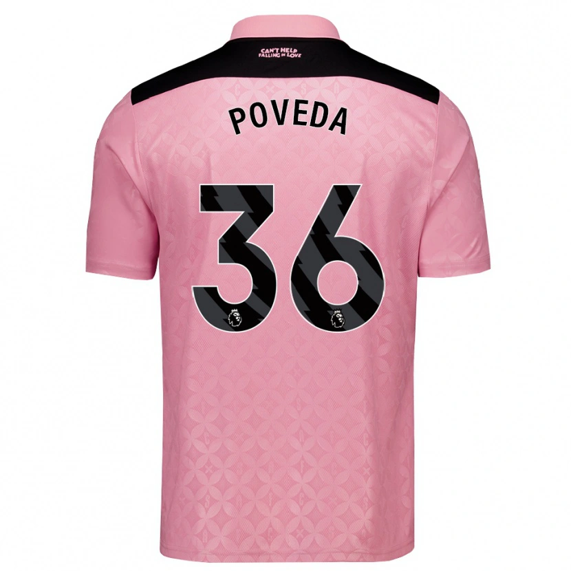 Danxen Heren Ian Poveda #36 Lichtroze Zwart Uitshirt Uittenue 2026/27 T-Shirt