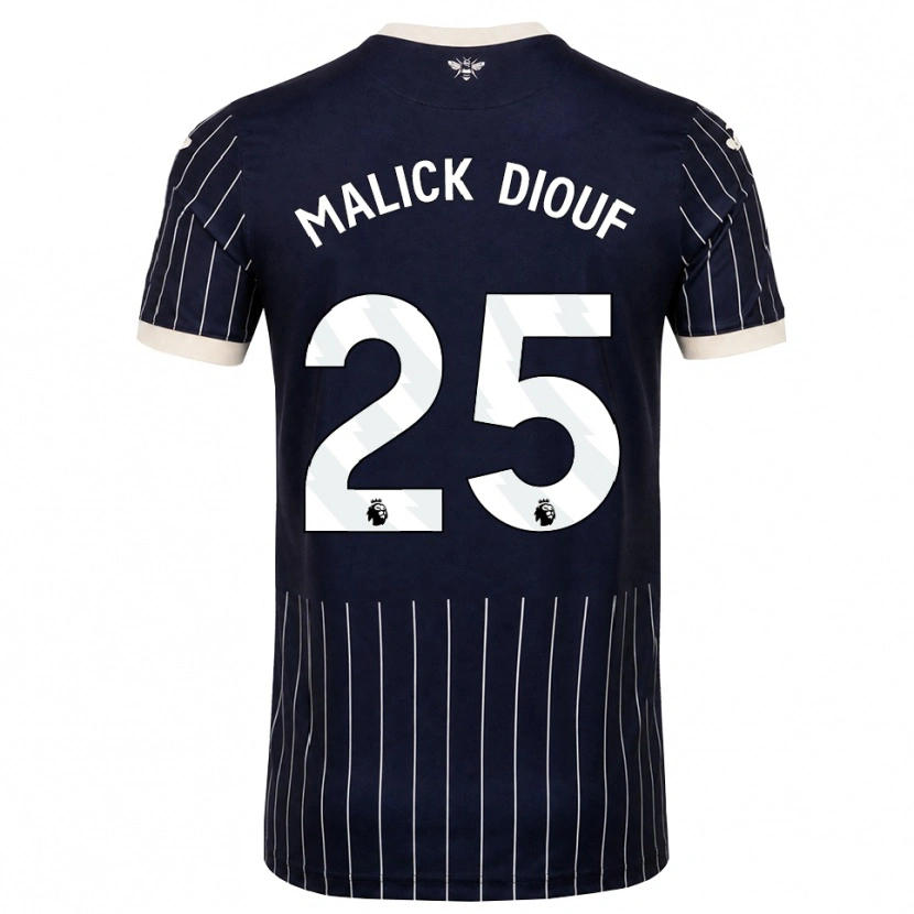 Danxen Heren El Hadji Malick Diouf #25 Zwart Wit Uitshirt Uittenue 2026/27 T-Shirt