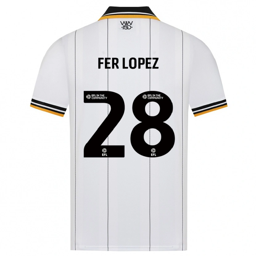 Danxen Heren Fer López #28 Oranje Wit Zwart Uitshirt Uittenue 2026/27 T-Shirt