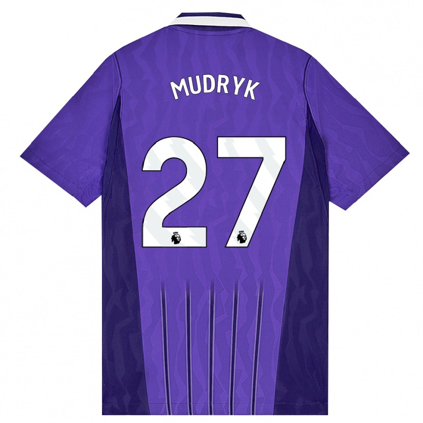 Danxen Heren Mykhaylo Mudryk #27 Paars Wit Thuisshirt Derde Tenue 2026/27 T-Shirt