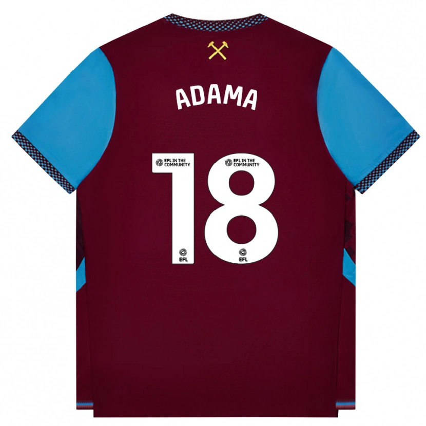 Danxen Heren Adama Boiro #18 Bordeaux Korenbloemblauw Thuisshirt Thuistenue 2026/27 T-Shirt
