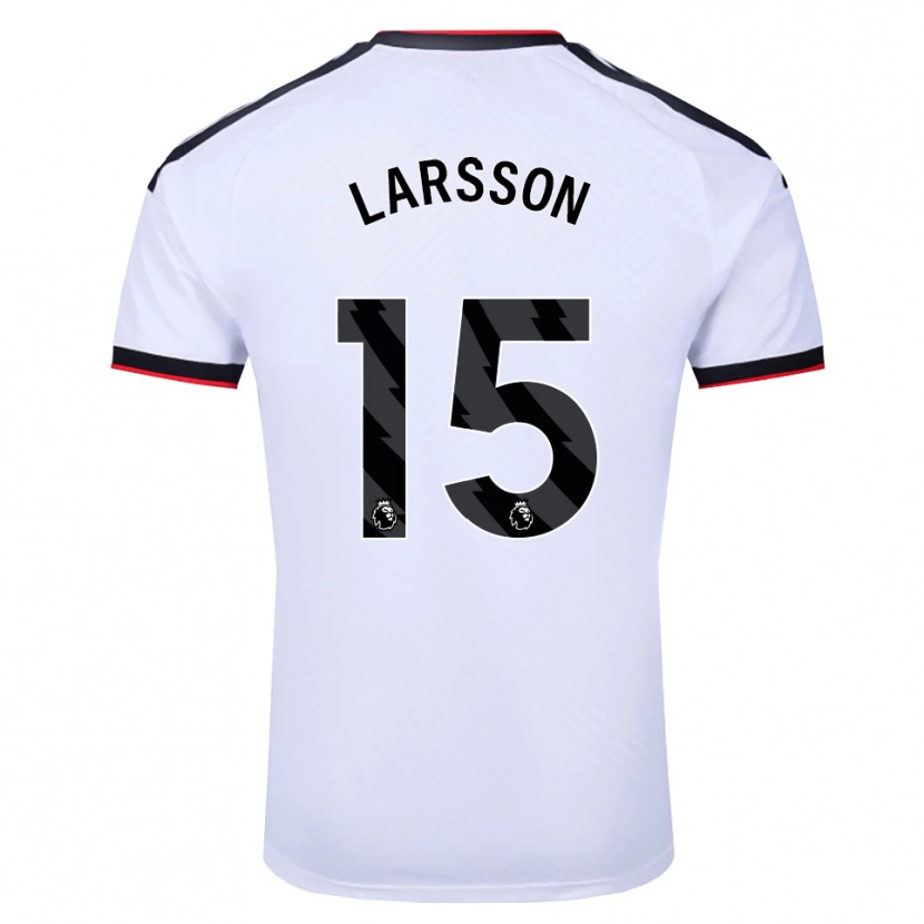 Danxen Heren Hugo Larsson #15 Wit Zwart Rood Thuisshirt Thuistenue 2026/27 T-Shirt