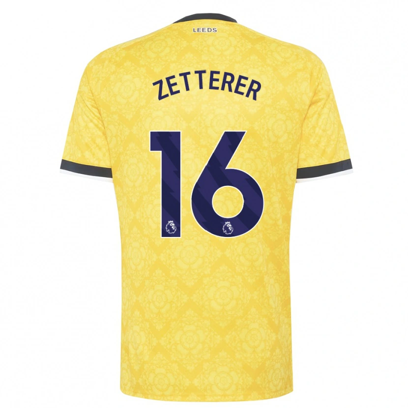 Danxen Heren Michael Zetterer #16 Geel Wit Zwart Uitshirt Uittenue 2026/27 T-Shirt