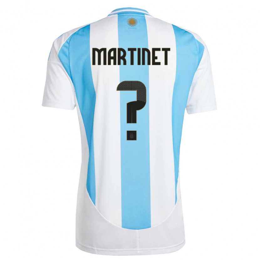 Danxen Kinderen Argentinië Jeremías Martinet #0 Wit Blauw Thuisshirt Thuistenue 24-26 T-Shirt