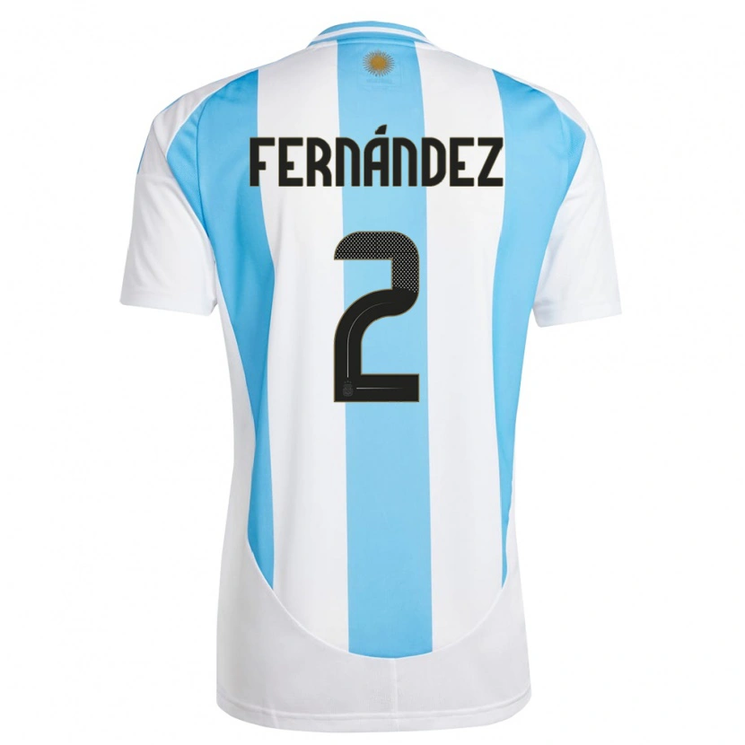Danxen Kinderen Argentinië Damián Fernández #2 Wit Blauw Thuisshirt Thuistenue 24-26 T-Shirt