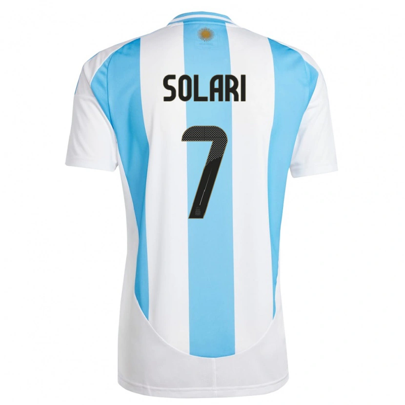 Danxen Kinderen Argentinië Pablo Solari #7 Wit Blauw Thuisshirt Thuistenue 24-26 T-Shirt