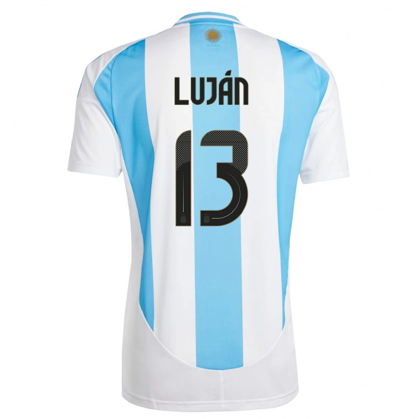 Danxen Kinderen Argentinië Gonzalo Luján #13 Wit Blauw Thuisshirt Thuistenue 24-26 T-Shirt